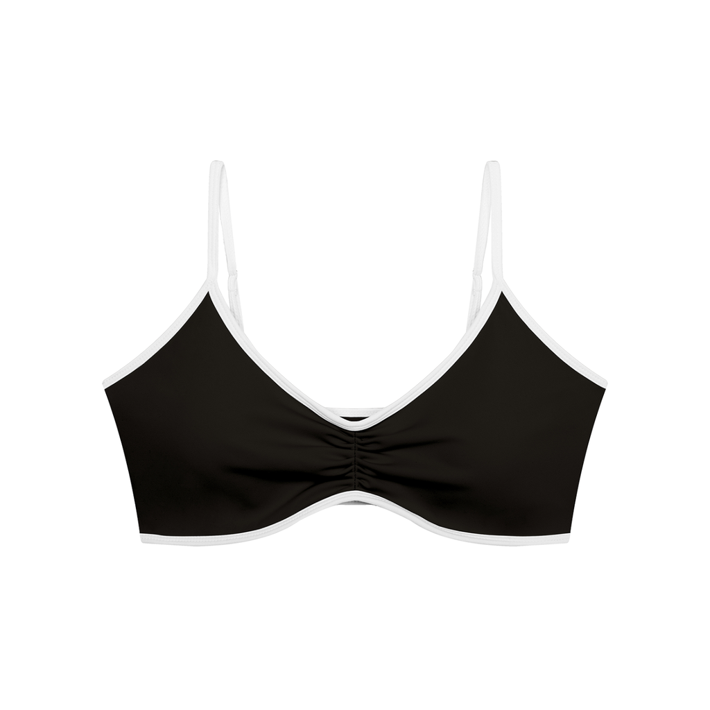 W.A.O - "Connected" Women's Color Block Ruched V-Neck Sports Bra