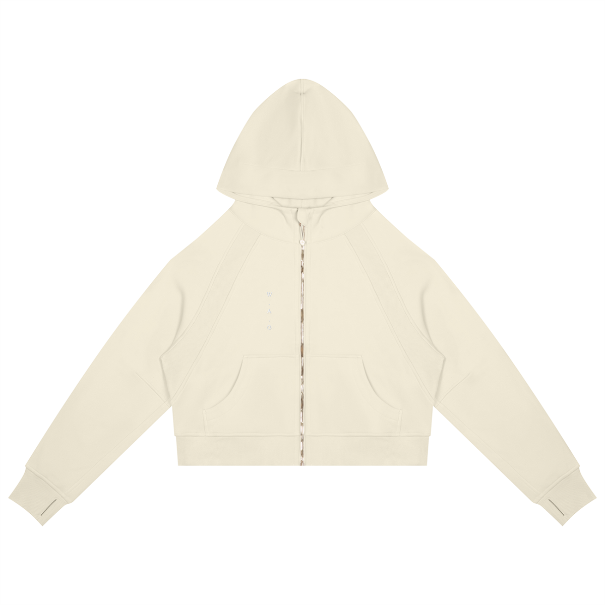 W.A.O - W.A.O's Logo Women's Cropped Zip-Through Hoodie Set Top