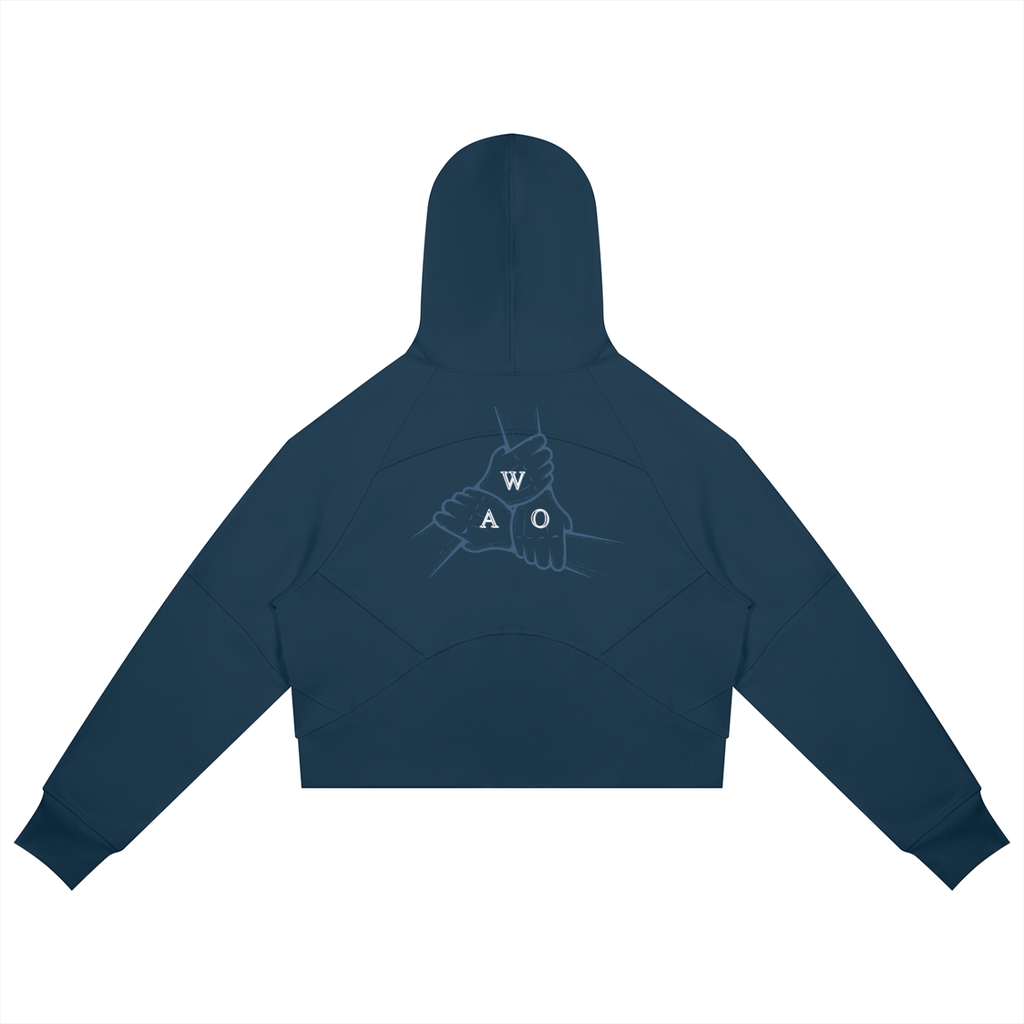 W.A.O - W.A.O's Logo Women's Cropped Zip-Through Hoodie Set Top