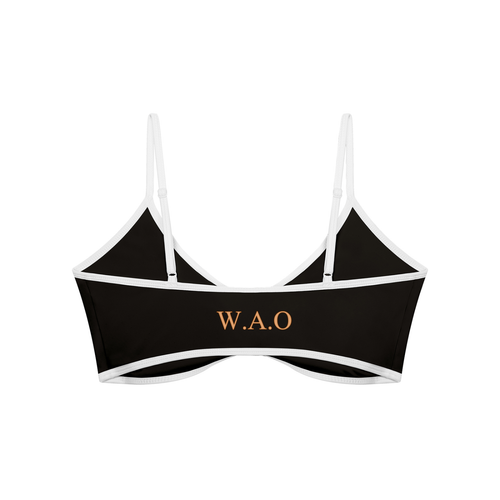 W.A.O - "Connected" Women's Color Block Ruched V-Neck Sports Bra