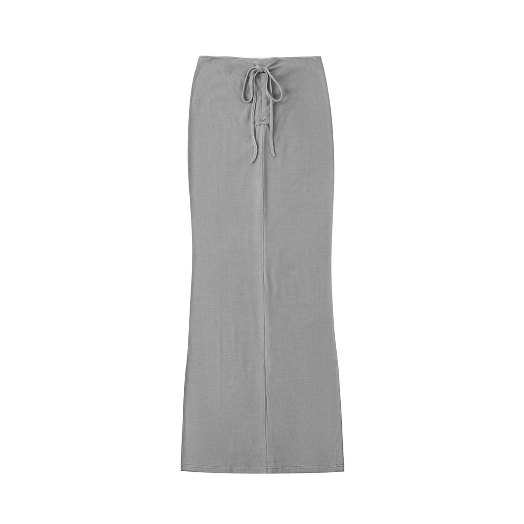 W.A.O - Women's Dyed Washed Drawstring Maxi Skirt
