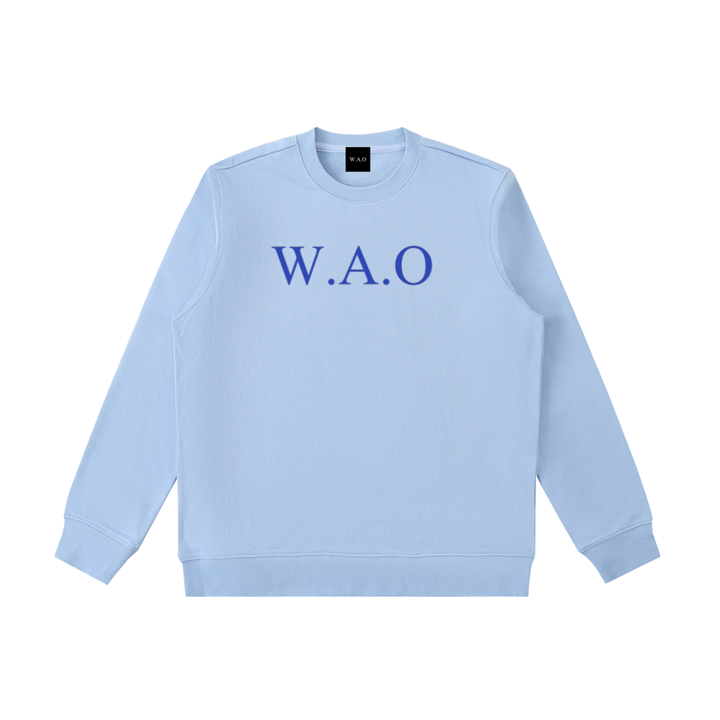 W.A.O - Blue Essential Heavyweight Crewneck  Sweatshirt Set
