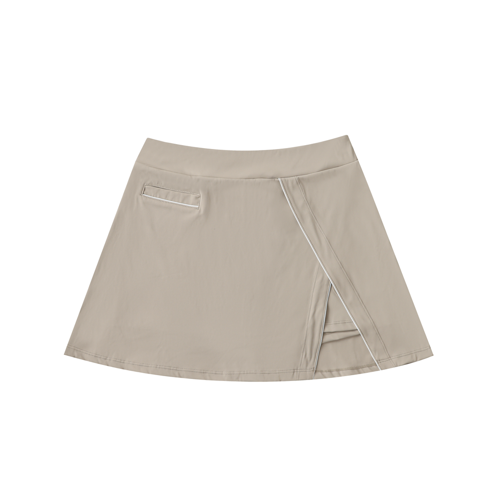 W.A.O - Women's High-Waist Pocketed A-Line Skirt