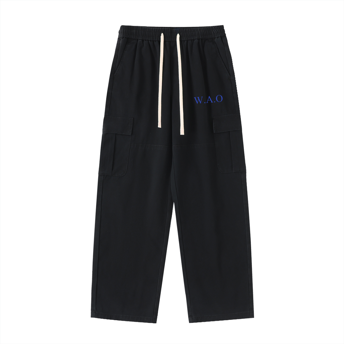 W.A.O - "FAITH" Drawstring Waist Straight-Leg Cargo Pants