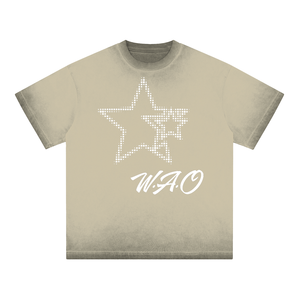 W.A.O - "True Stars" Reverse Dyed Loose Cotton T-Shirt