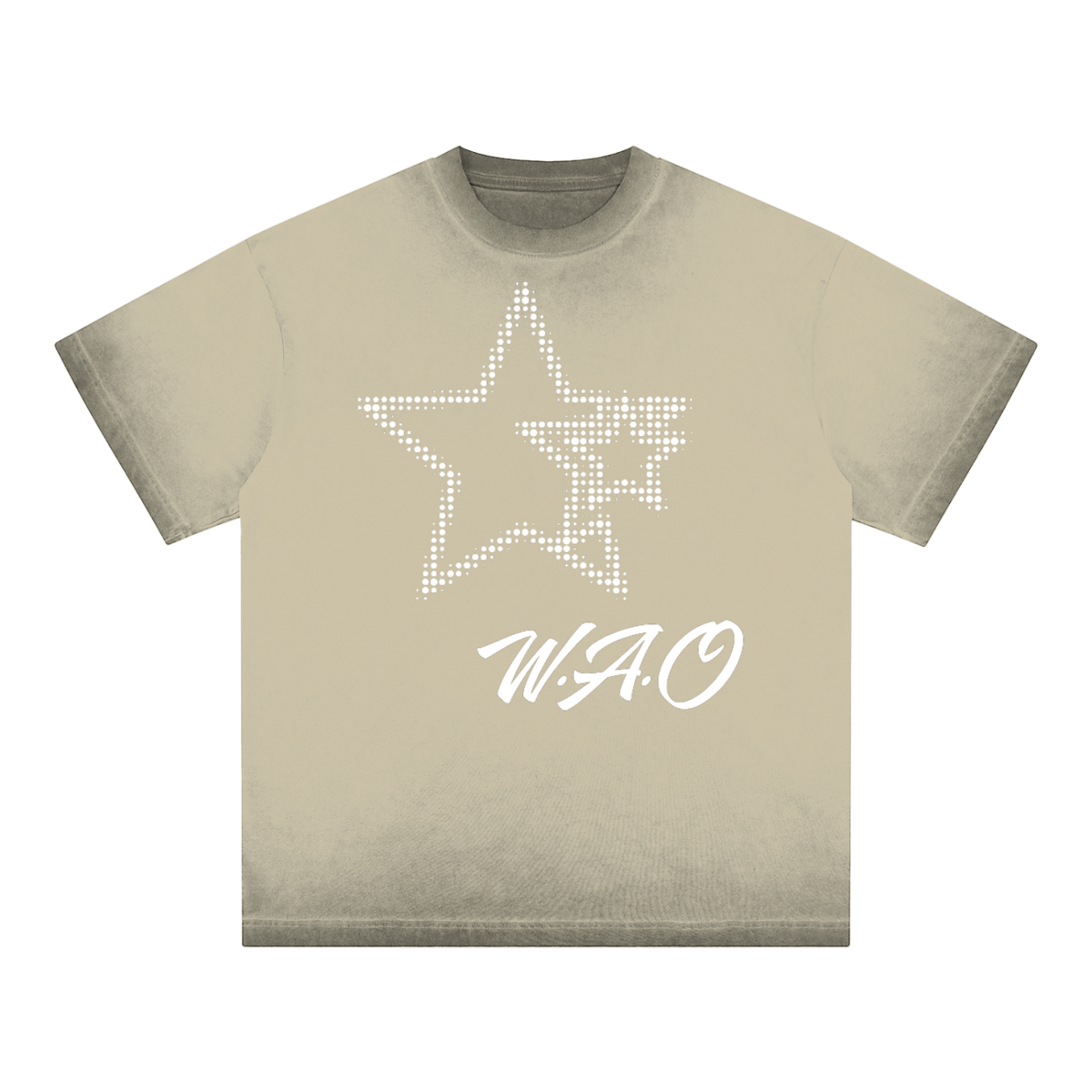 W.A.O - "True Stars" Reverse Dyed Loose Cotton T-Shirt