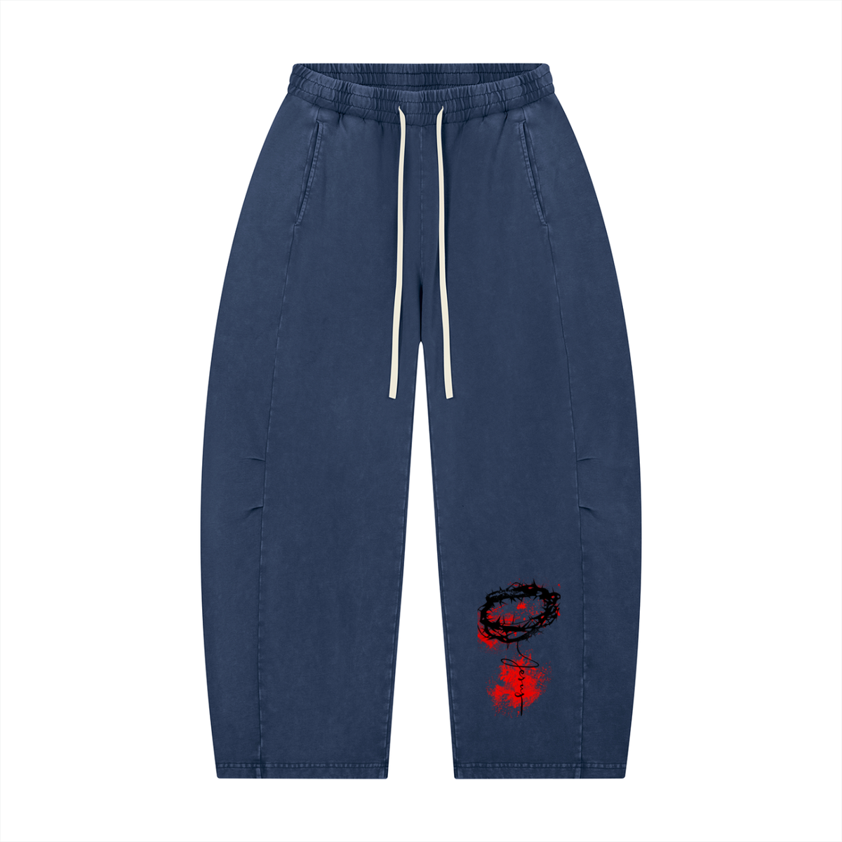 W.A.O - K.O.K Unisex Mineral Wash Barrel Leg Pants