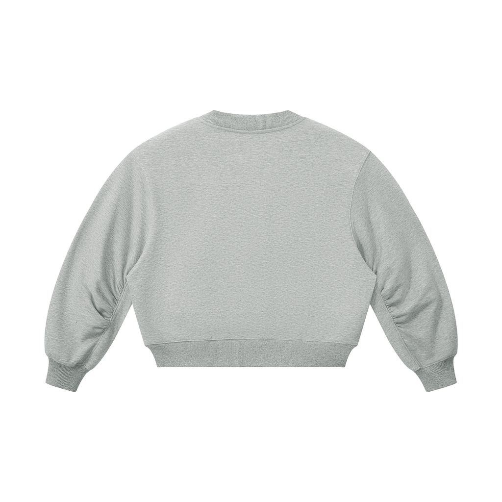 W.A.O - Women’s Crop V-Neck Sweatshirt Set Top
