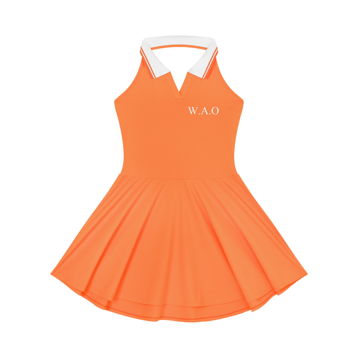 W.A.O - Women's Collared Halter A-Line Tennis Dress