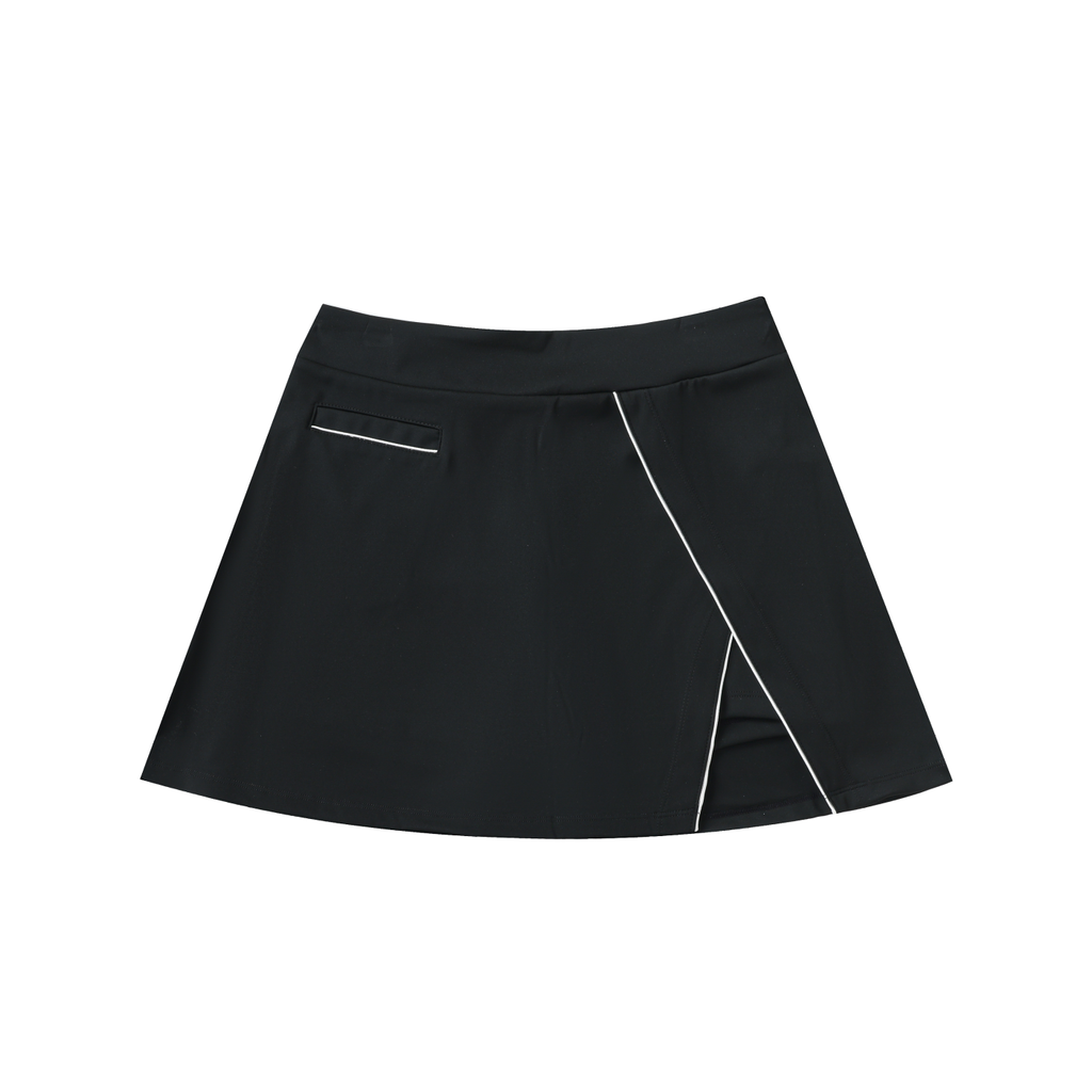 W.A.O - Women's High-Waist Pocketed A-Line Skirt
