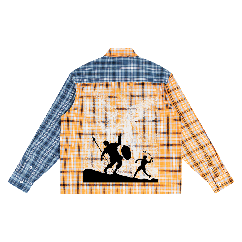 W.A.O - "FAITH" Unisex Oversized Plaid Color Block Shirt