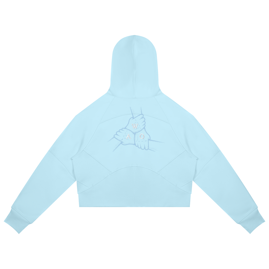 W.A.O - W.A.O's Logo Women's Cropped Zip-Through Hoodie Set Top