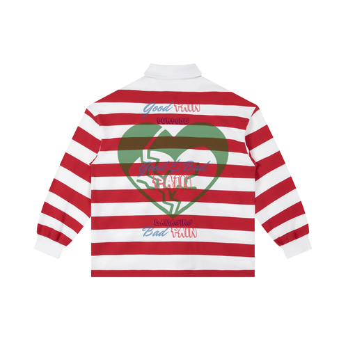 W.A.O - "Its All Pain" Stripe Polo Shirt