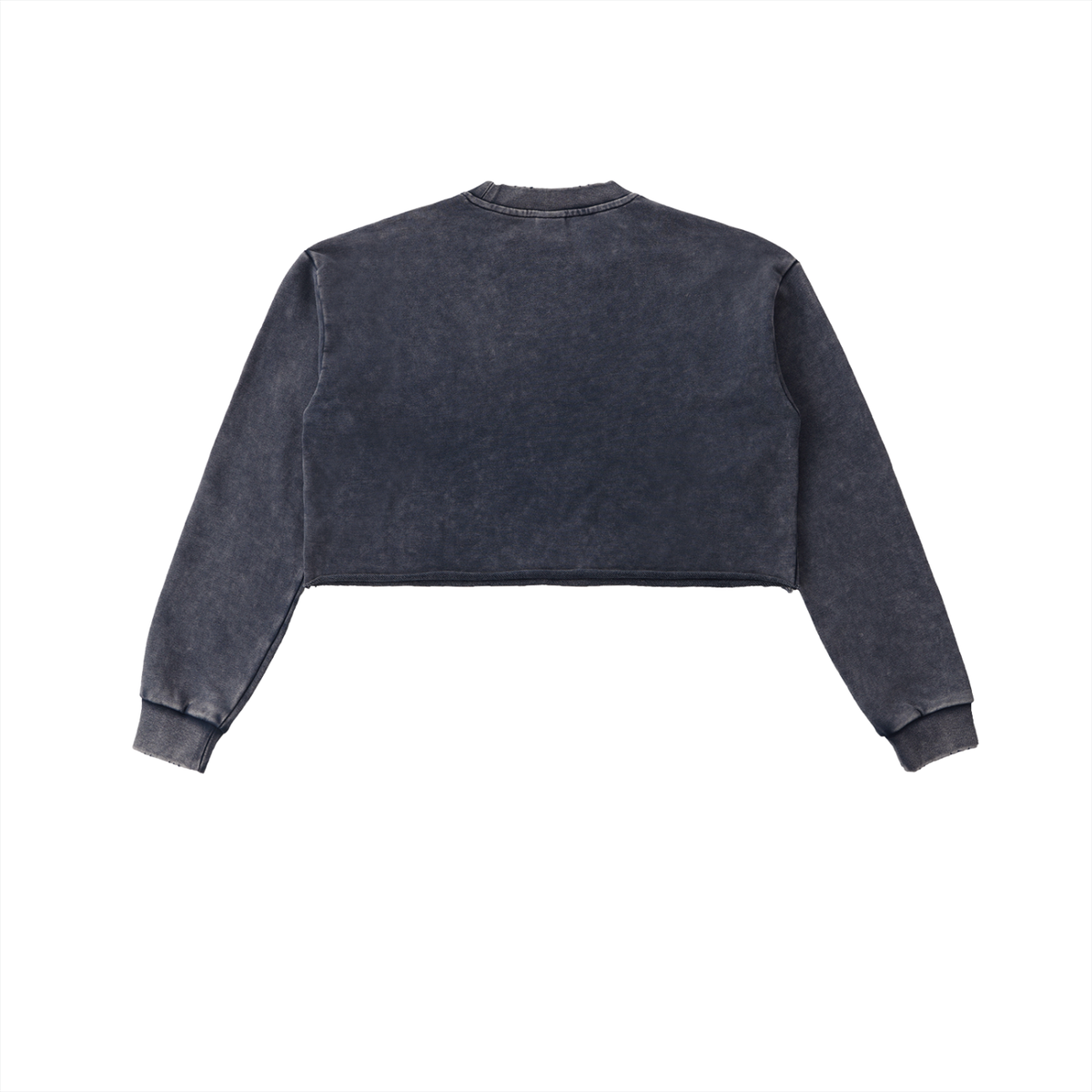 W.A.O - "Unbroken" Snow Washed Raw Edge Cropped Sweatshirt