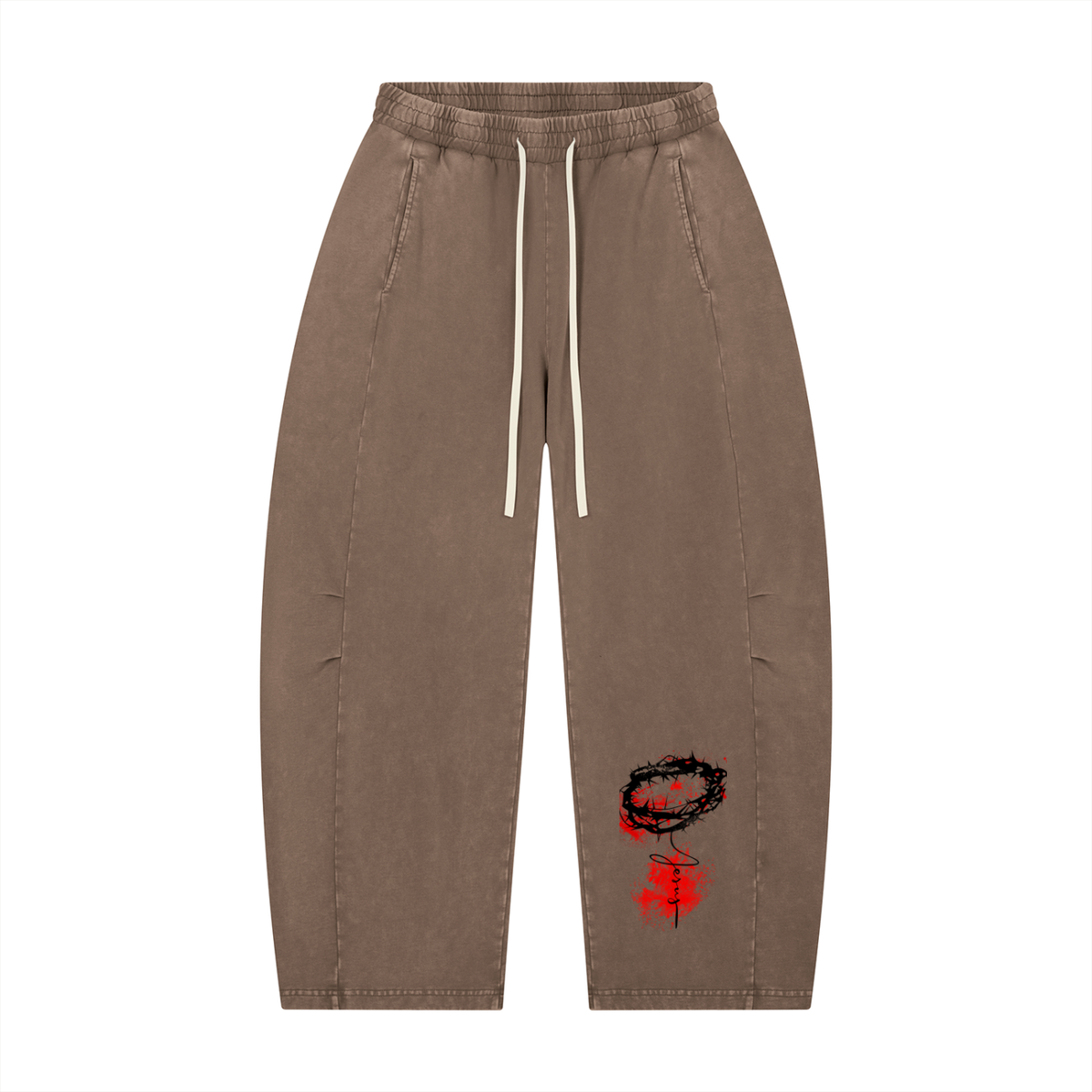 W.A.O - K.O.K Unisex Mineral Wash Barrel Leg Pants