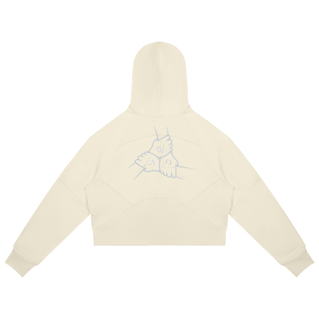 W.A.O - W.A.O's Logo Women's Cropped Zip-Through Hoodie Set Top