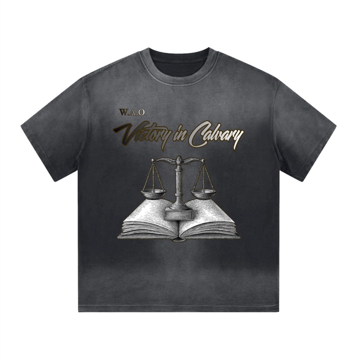 W.A.O - Invoke The Law “I” Shape Gradient Washed T-Shirt
