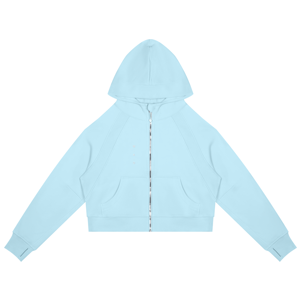 W.A.O - W.A.O's Logo Women's Cropped Zip-Through Hoodie Set Top