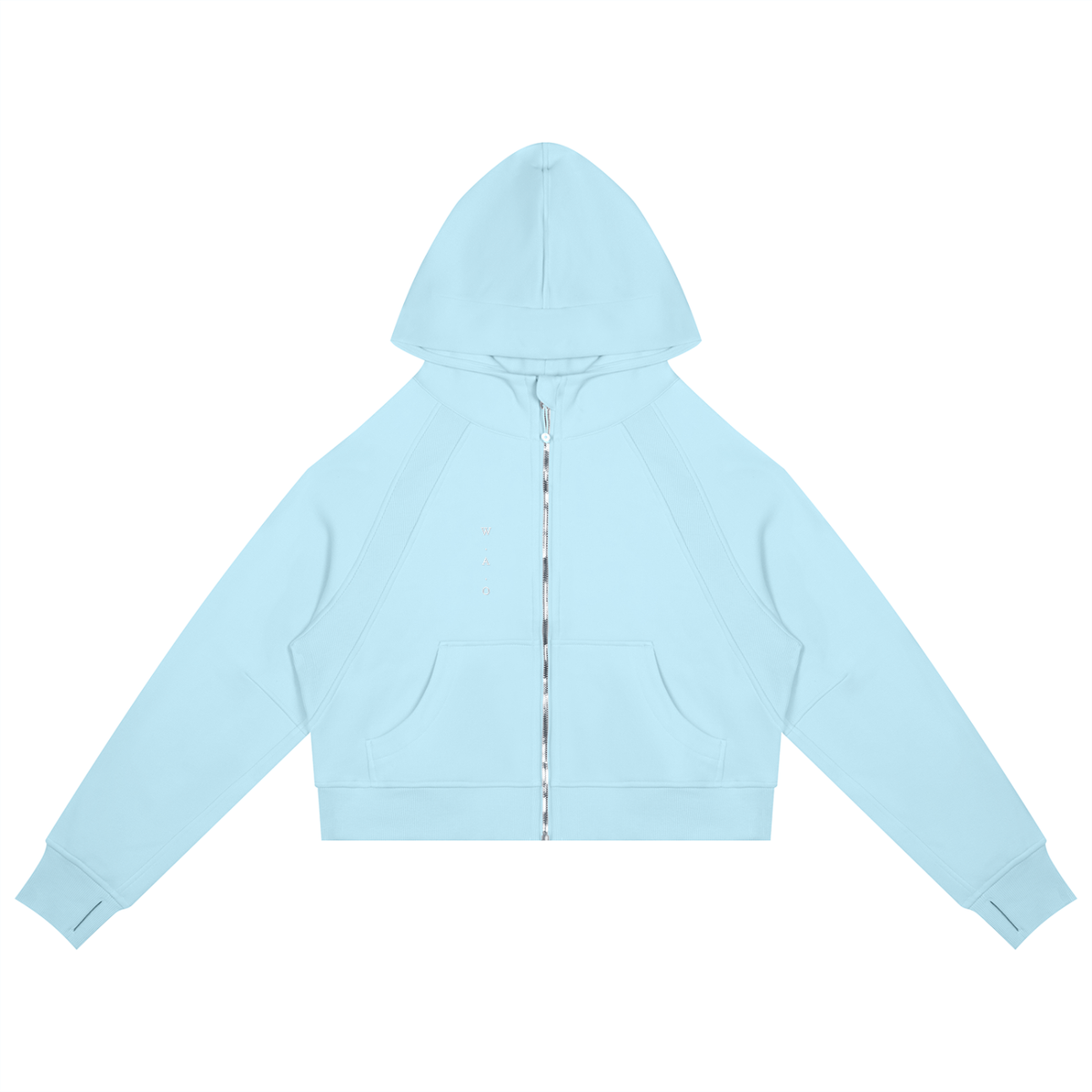 W.A.O - W.A.O's Logo Women's Cropped Zip-Through Hoodie Set Top