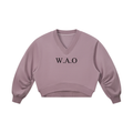 W.A.O - Women’s Crop V-Neck Sweatshirt Set Top