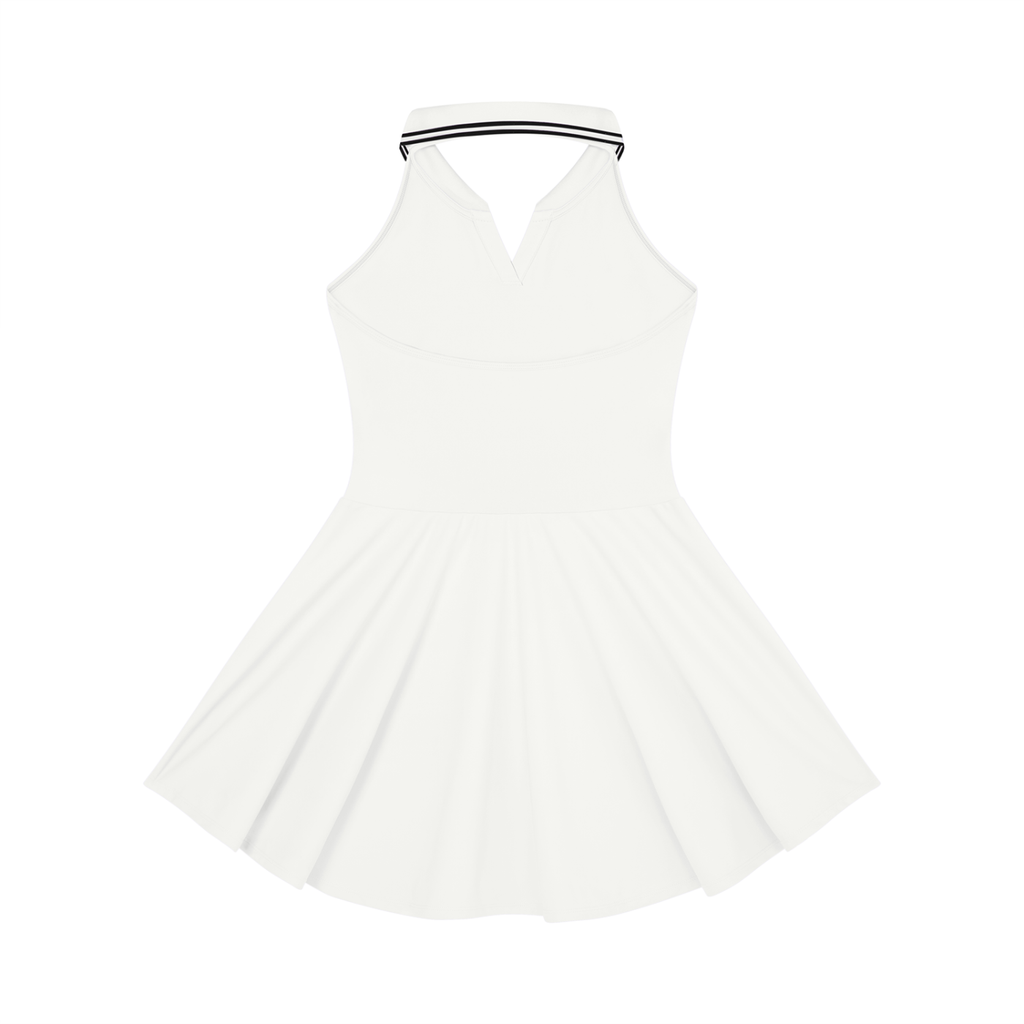 W.A.O - Women's Collared Halter A-Line Tennis Dress