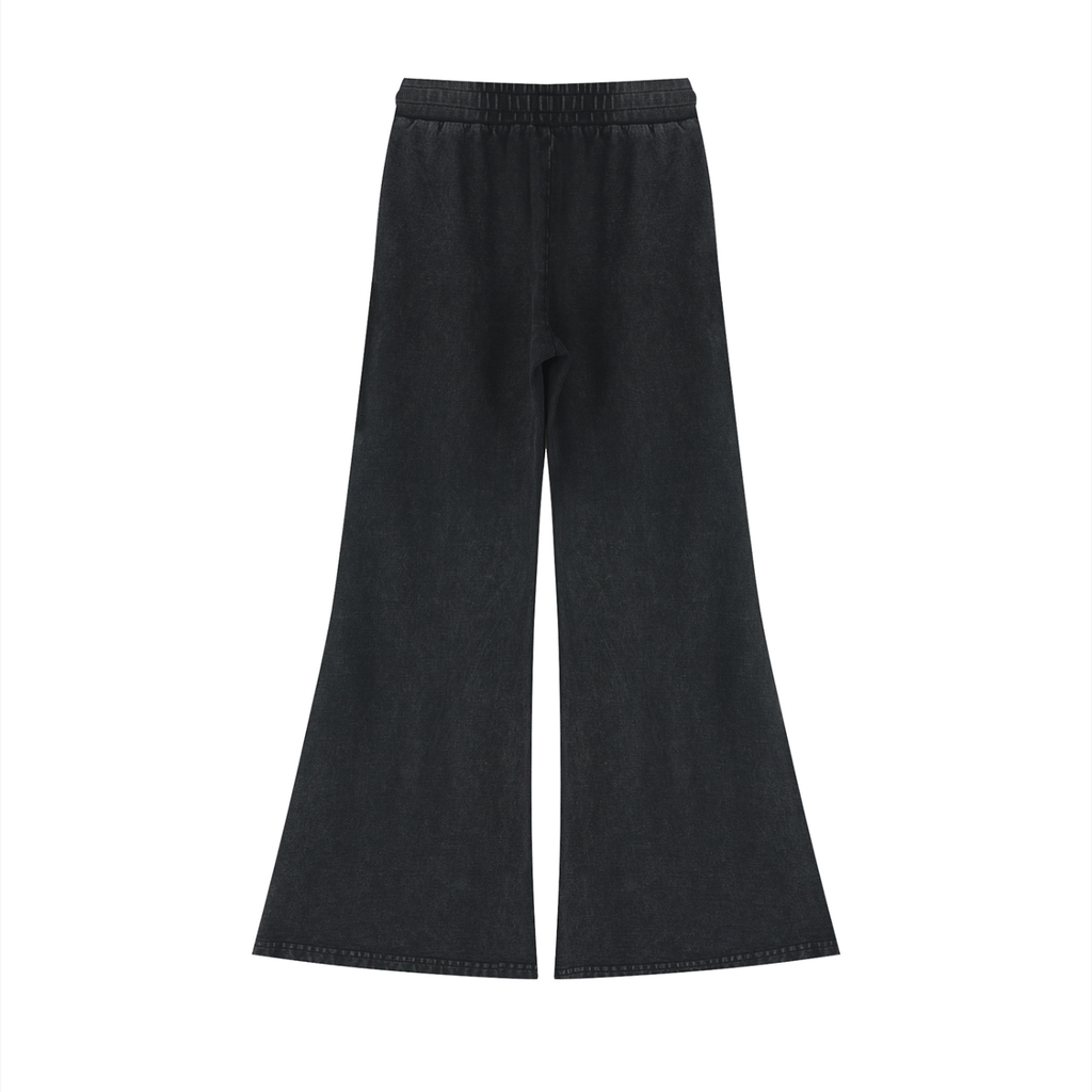 W.A.O - Women’s Vintage Wash Flared Sweatpants Set Bottoms