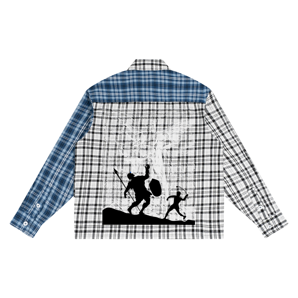 W.A.O - "FAITH" Unisex Oversized Plaid Color Block Shirt
