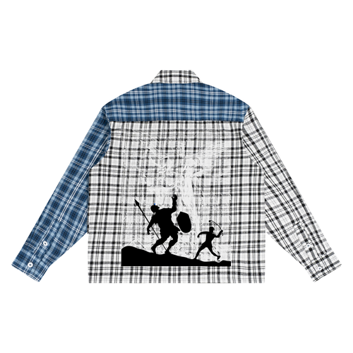 W.A.O - "FAITH" Unisex Oversized Plaid Color Block Shirt