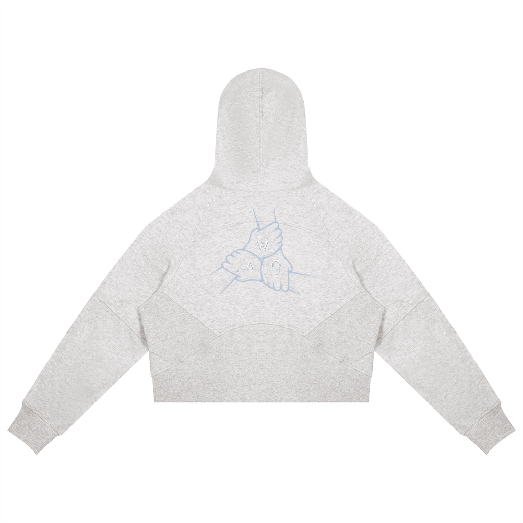 W.A.O - W.A.O's Logo Women's Cropped Zip-Through Hoodie Set Top