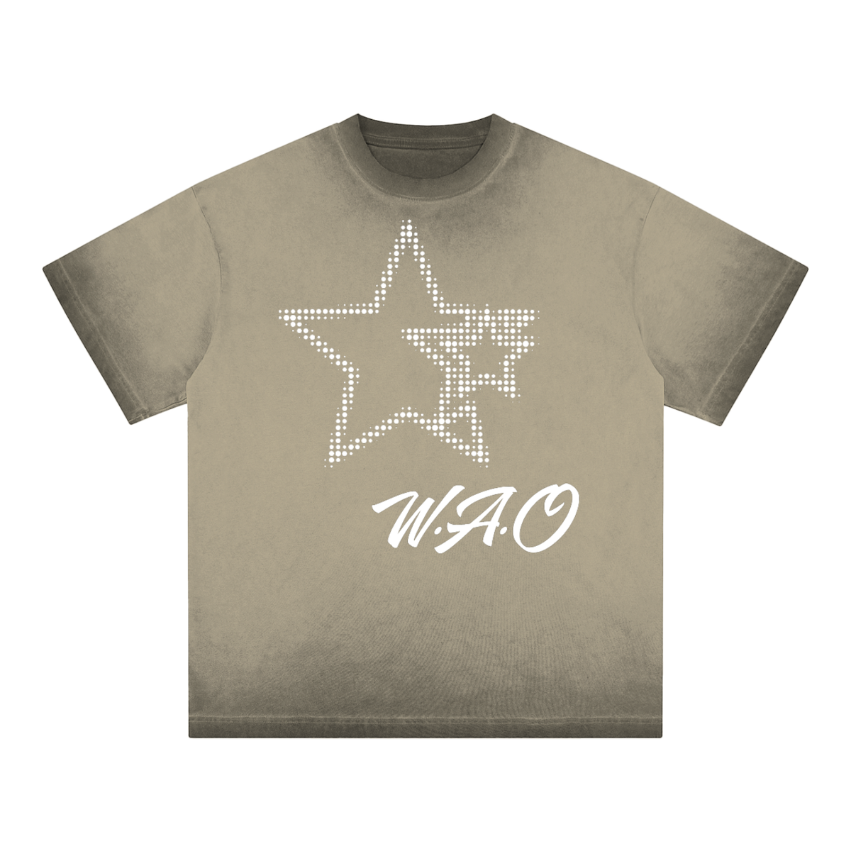 W.A.O - "True Stars" Reverse Dyed Loose Cotton T-Shirt