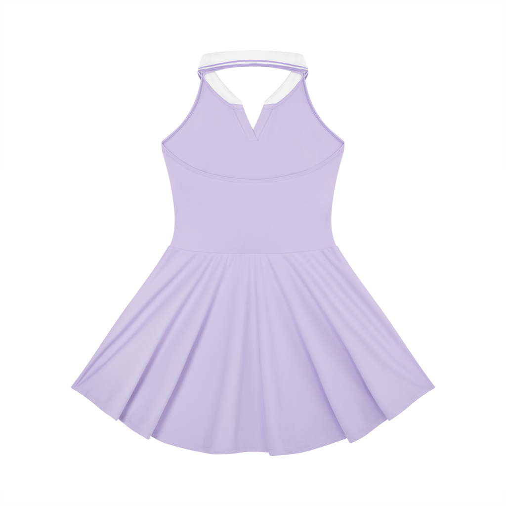 W.A.O - Women's Collared Halter A-Line Tennis Dress