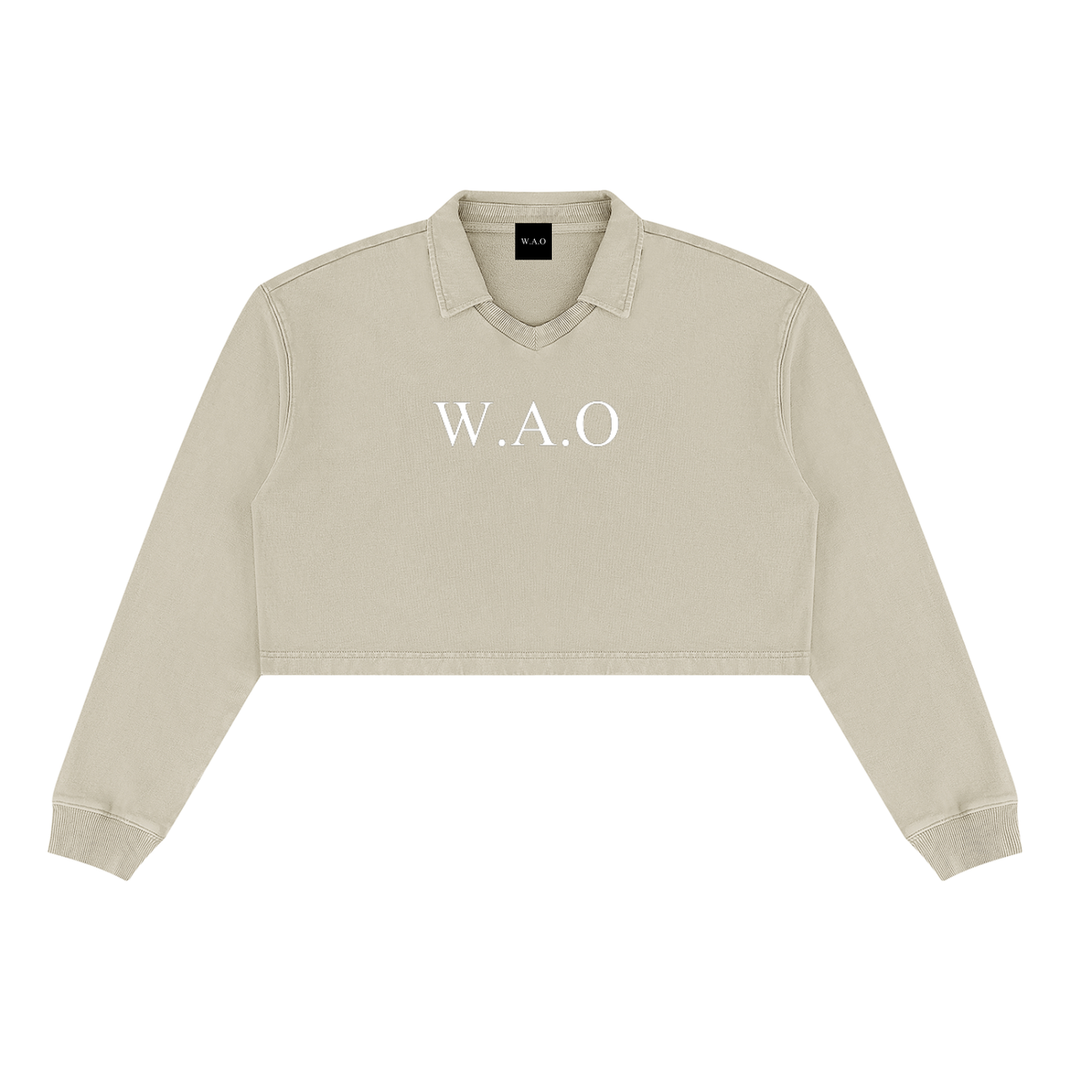 W.A.O - Women’s Vintage Wash Crop Sweatshirt Set Top