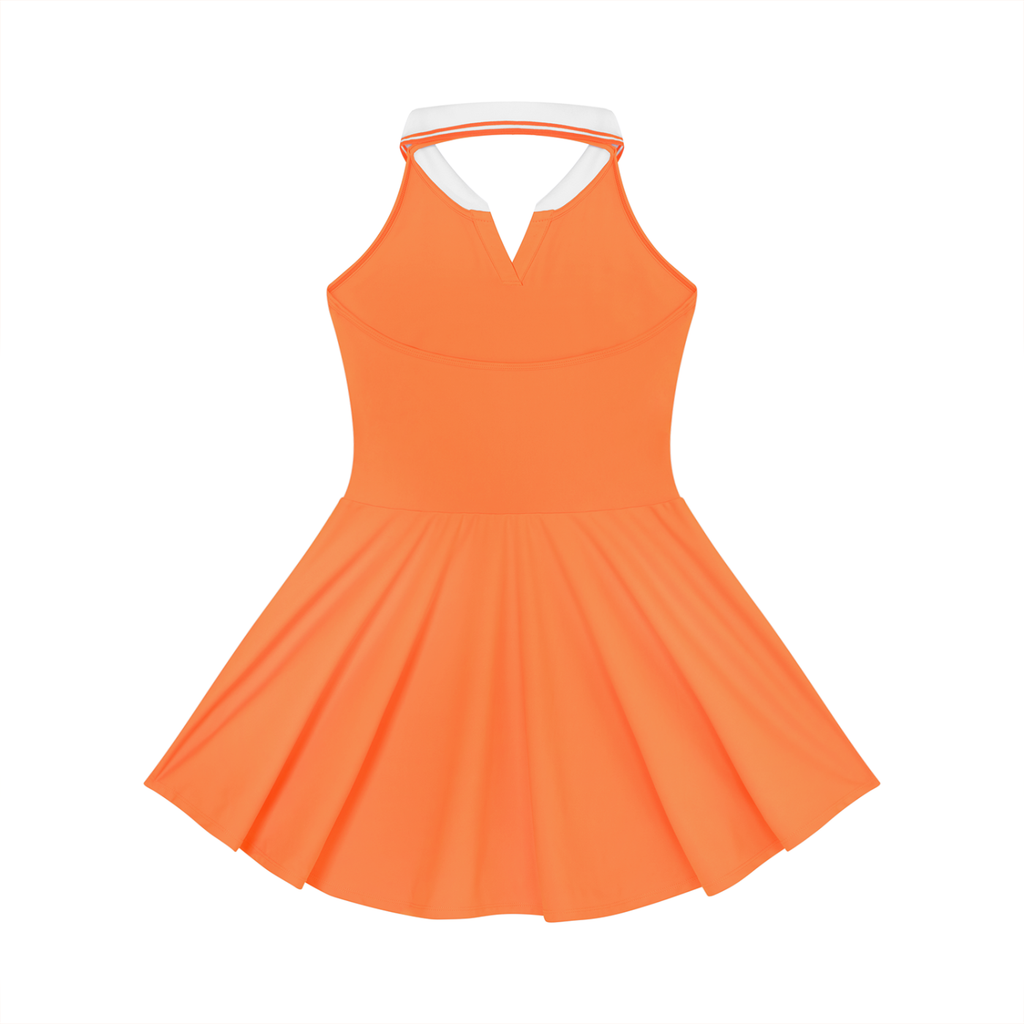 W.A.O - Women's Collared Halter A-Line Tennis Dress