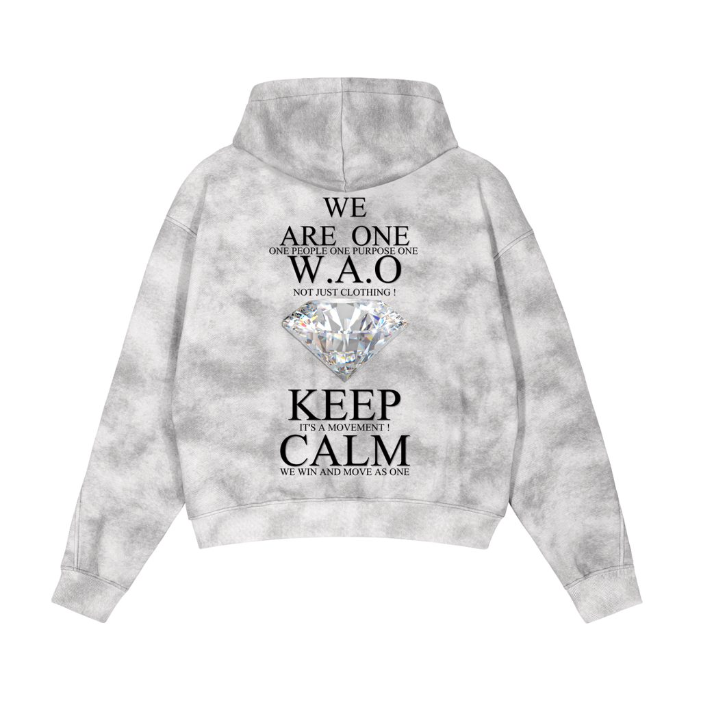 W.A.O - Dirty Washed Zip-Up Fleece Hoodie