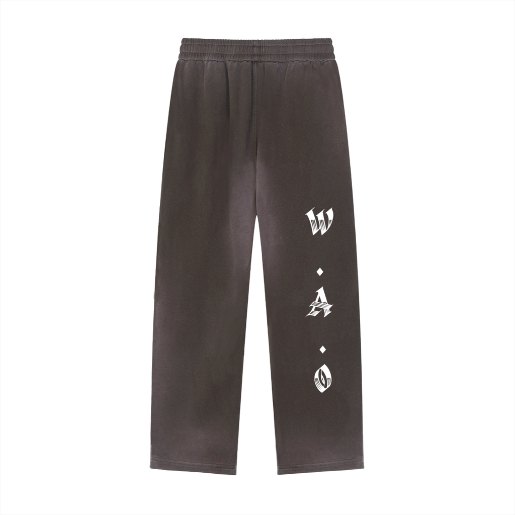 W.A.O - "The Adversary" Sun Fade Raw Edge Straight-Leg Sweatpants