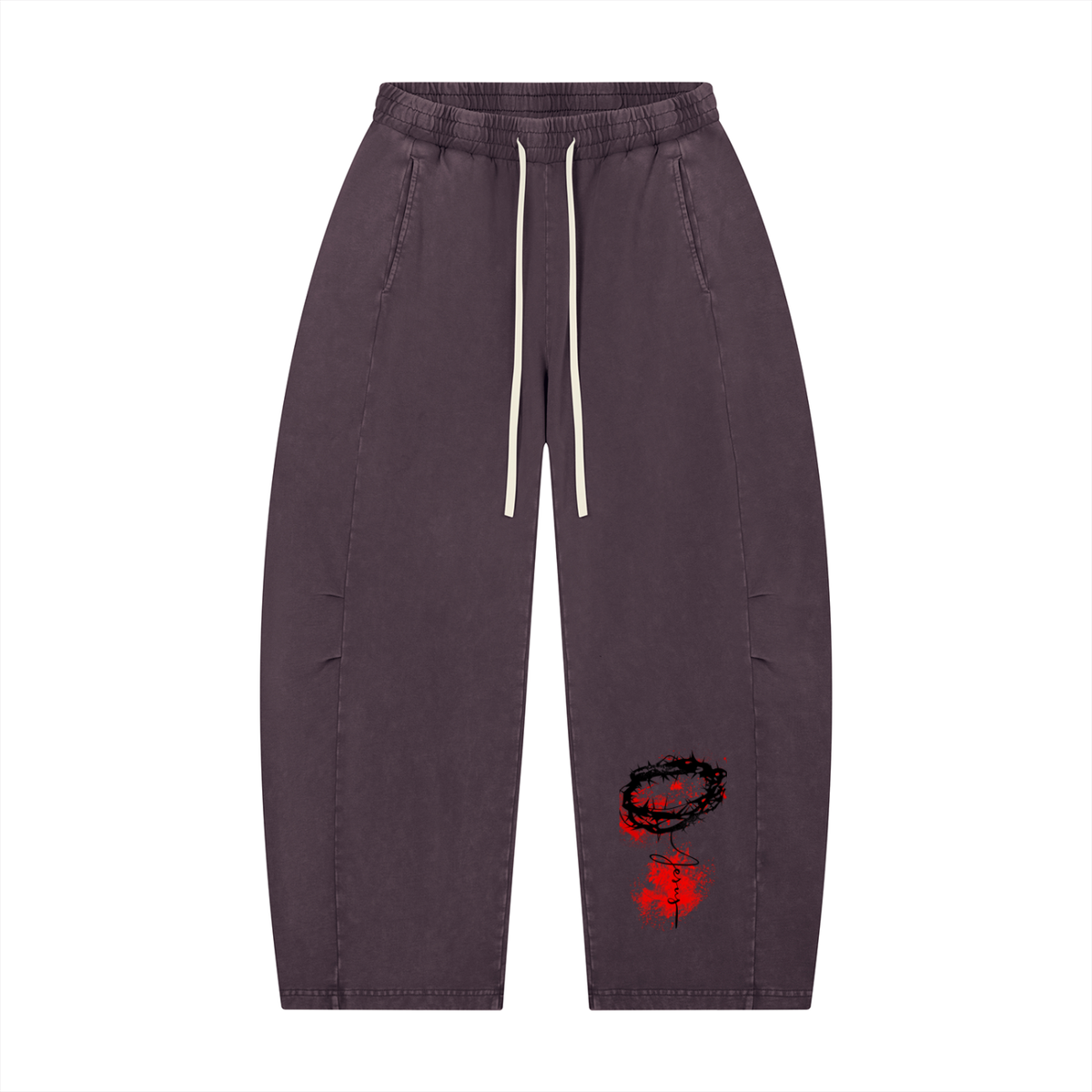 W.A.O - K.O.K Unisex Mineral Wash Barrel Leg Pants