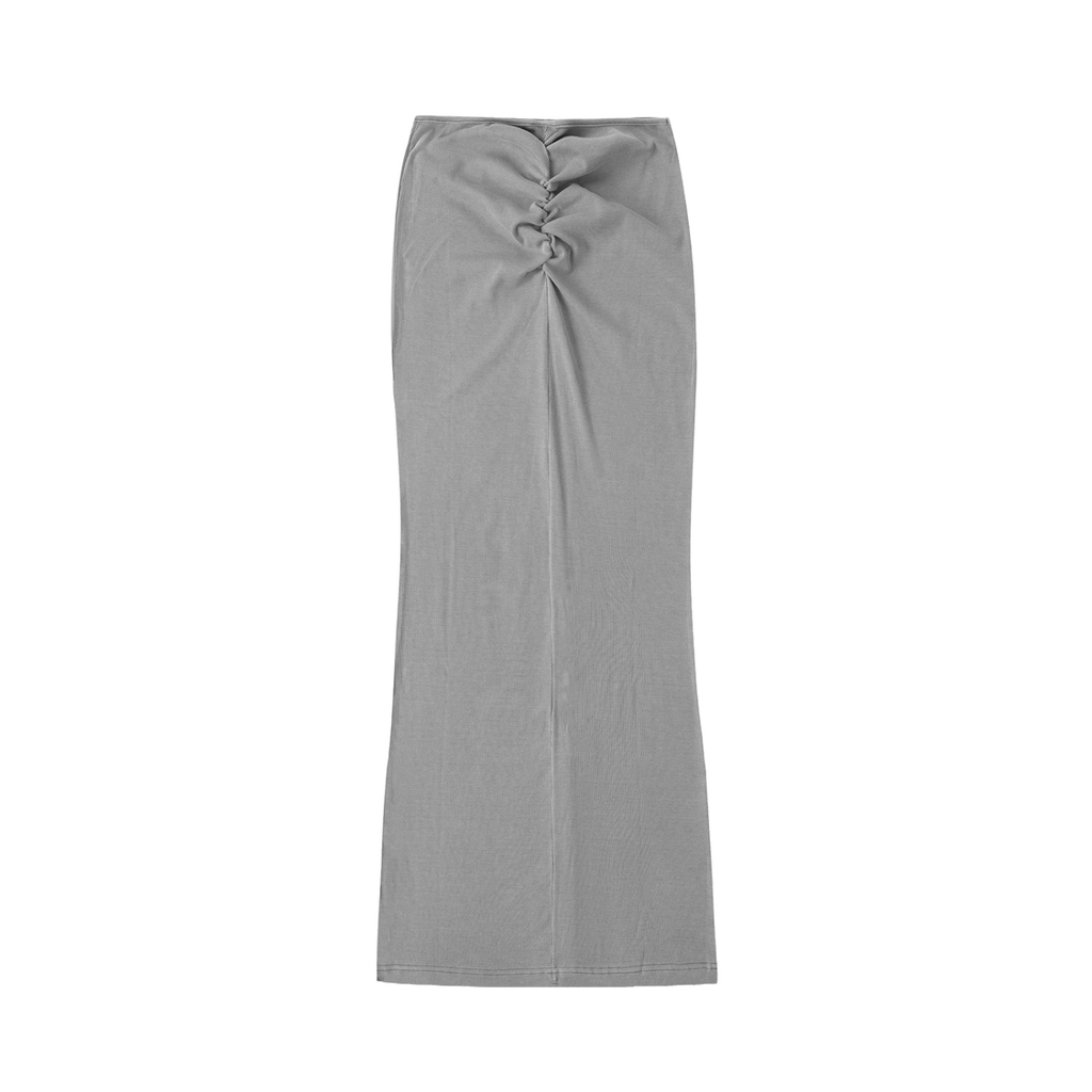 W.A.O - Women's Dyed Washed Drawstring Maxi Skirt