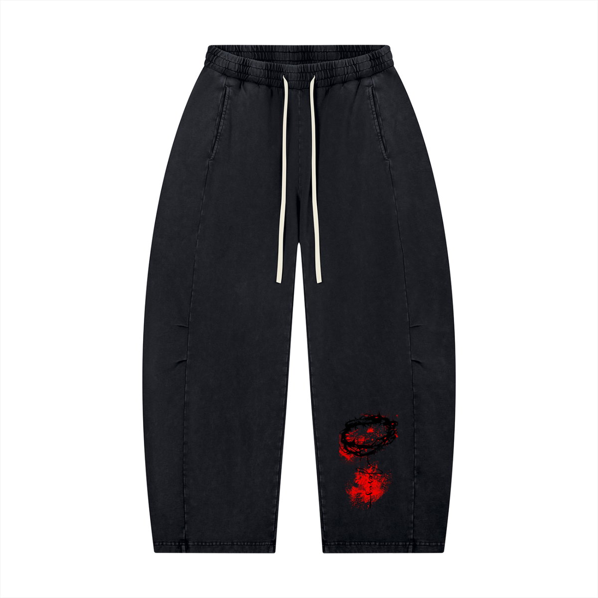 W.A.O - K.O.K Unisex Mineral Wash Barrel Leg Pants