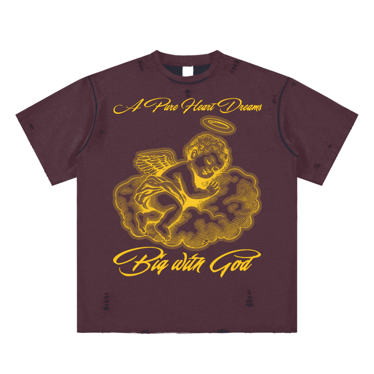 W.A.O - "The Pure Heart" Hand-frayed Reversible T-shirt