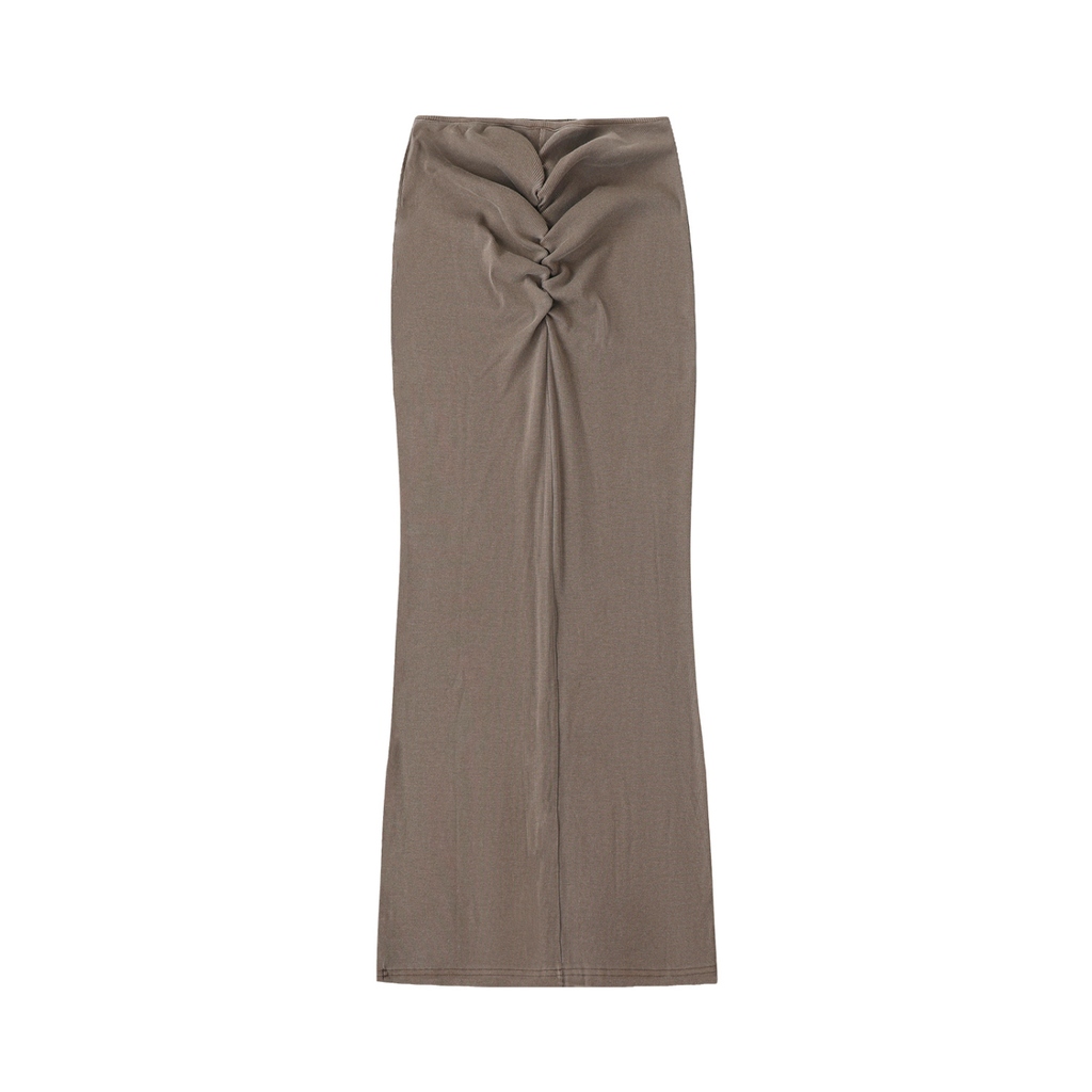 W.A.O - Women's Dyed Washed Drawstring Maxi Skirt