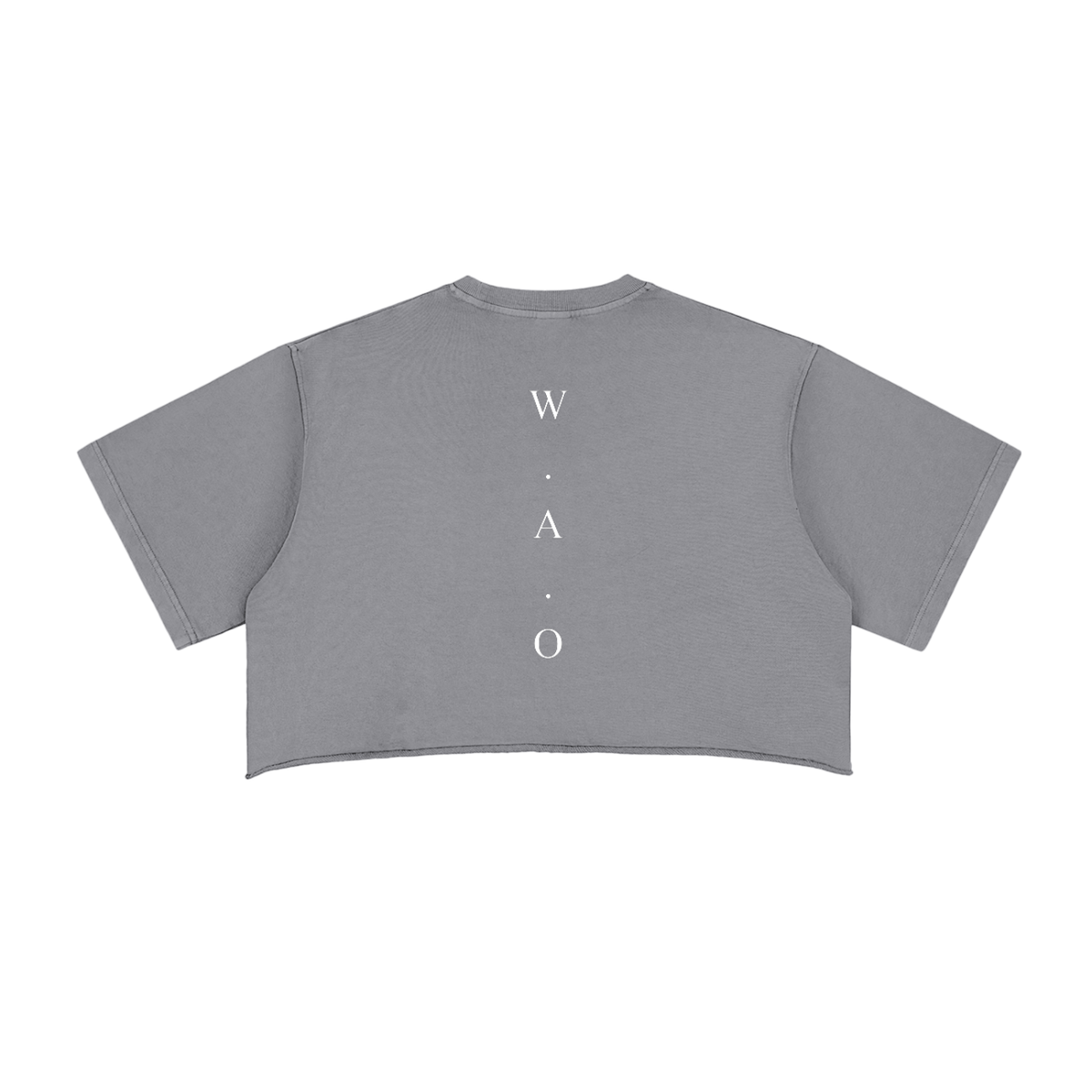 W.A.O - Women's Snow Washed Raw Edge Crop Top