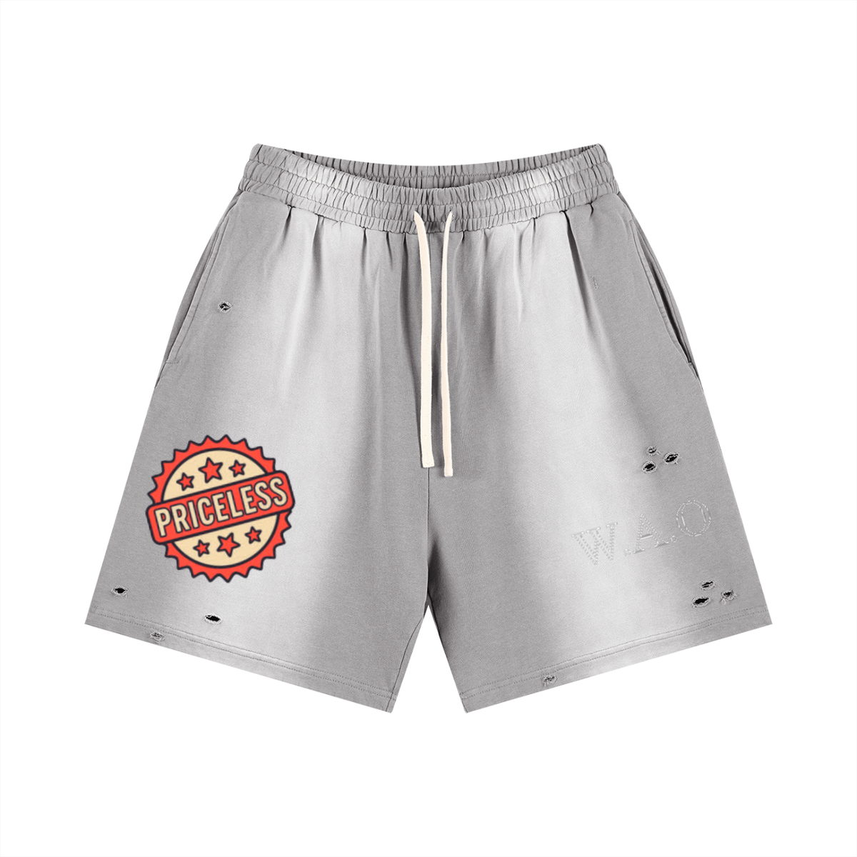 W.A.O - ''IN HIM'' Sun Fade Distressed Shorts