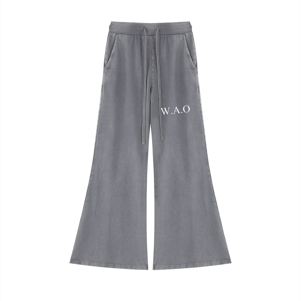 W.A.O - Women’s Vintage Wash Flared Sweatpants Set Bottoms