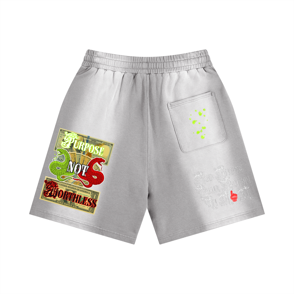 W.A.O - ''IN HIM'' Sun Fade Distressed Shorts
