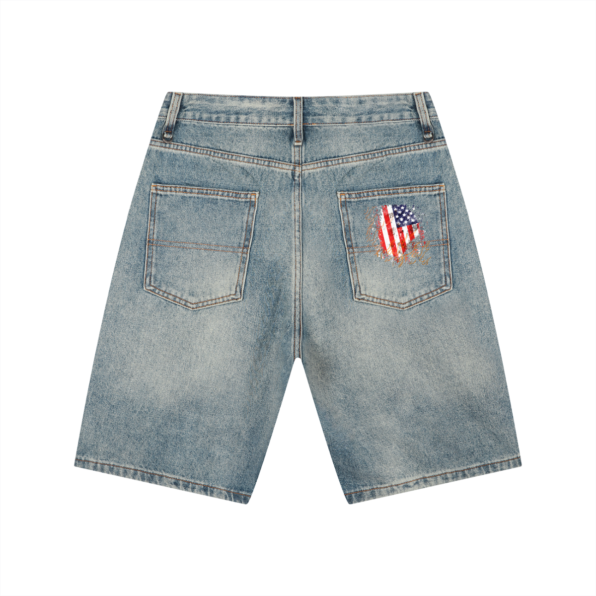 W.A.O - "Absence of Control" Men's Vintage Wash Denim Shorts
