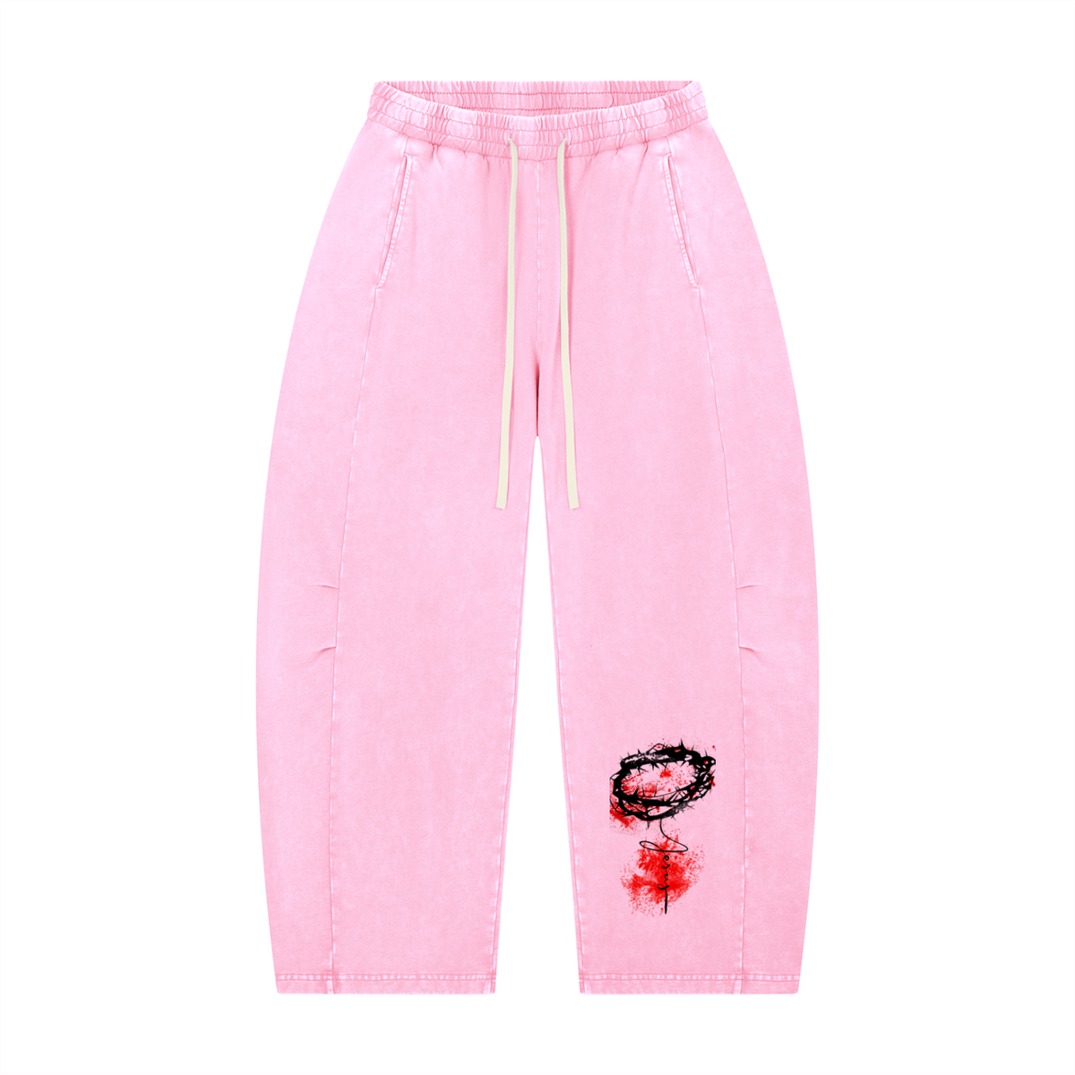 W.A.O - K.O.K Unisex Mineral Wash Barrel Leg Pants