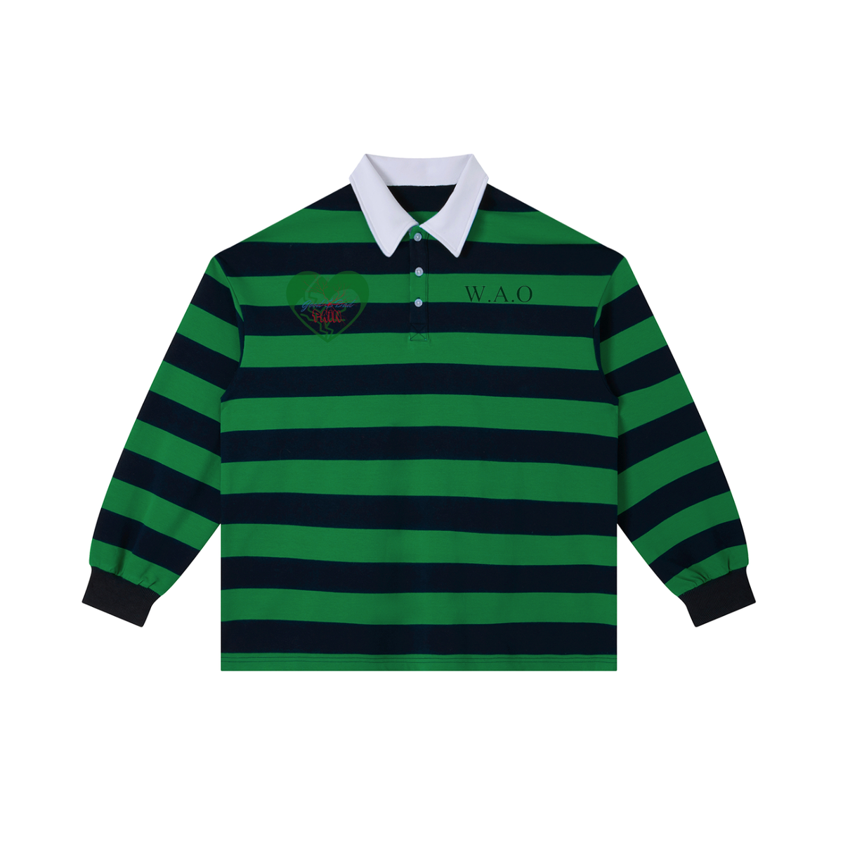 W.A.O - "Its All Pain" Stripe Polo Shirt
